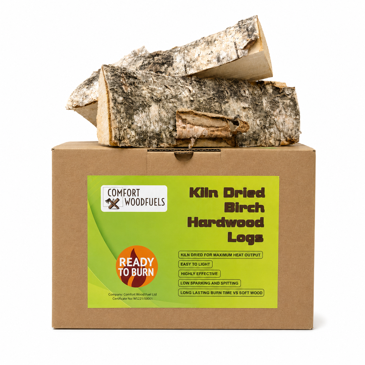Kiln-Dried Birch Logs — Box